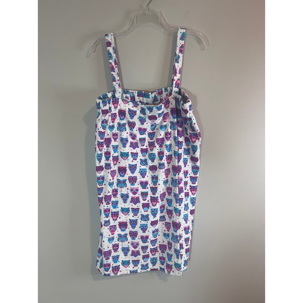 Pajama Drama Kirkland's Owl Print Shower Wrap Adjustable Straps L/XL NWT